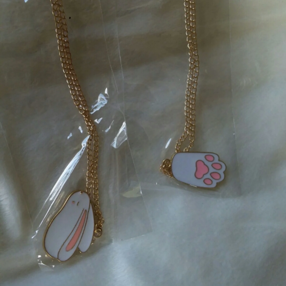 2 bunny necklaces